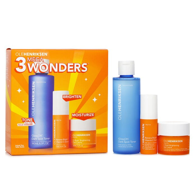OLE HENRIKSEN - 3 Mega Wonders Set: Banana Bright Vitamin C Serum 15ml + Glow2OH Dark Spot Toner 190ml + C-Rush Brightening Gel