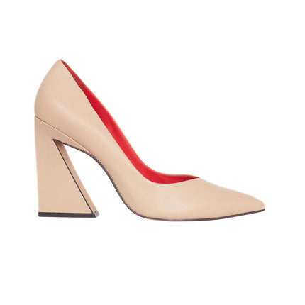 Maraca Leather Pumps – 10cm Geometric Block Heel