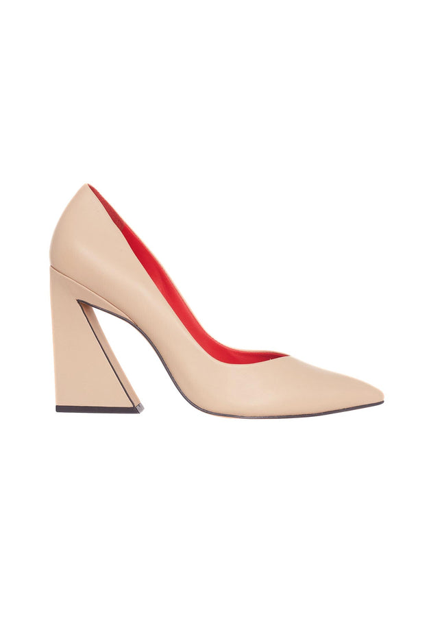 Maraca Leather Pumps – 10cm Geometric Block Heel