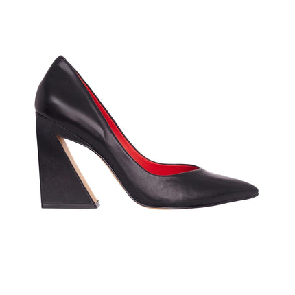 Maraca Leather Pumps – 10cm Geometric Block Heel