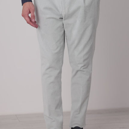 Pantalon Chino en Velours Gris Automne Hiver