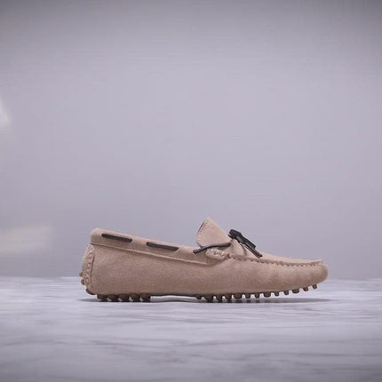Laced Driving Loafers, Taupe Suede