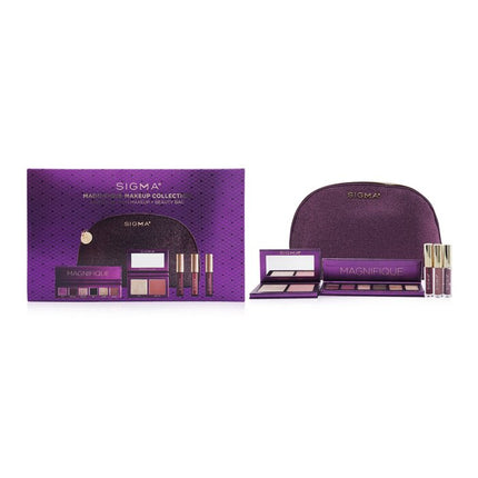 SIGMA BEAUTY - Magnifique Makeup Collection (1x Eyeshadow Palette + 1x Berry Glow Cheek Duo + 1x Adored Mini Lip Set + Bag)