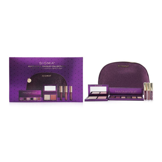 SIGMA BEAUTY - Magnifique Makeup Collection (1x Eyeshadow Palette + 1x Berry Glow Cheek Duo + 1x Adored Mini Lip Set + Bag)
