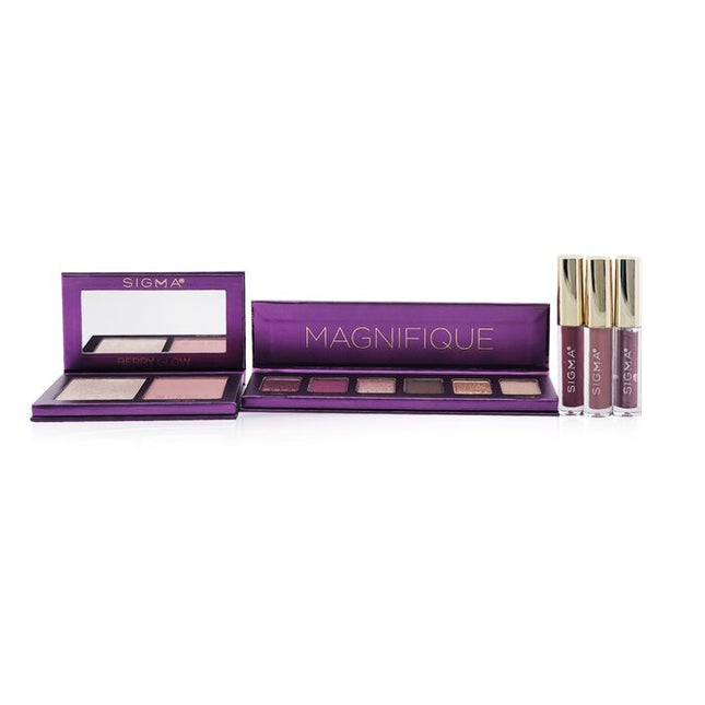 SIGMA BEAUTY - Magnifique Makeup Collection (1x Eyeshadow Palette + 1x Berry Glow Cheek Duo + 1x Adored Mini Lip Set + Bag)