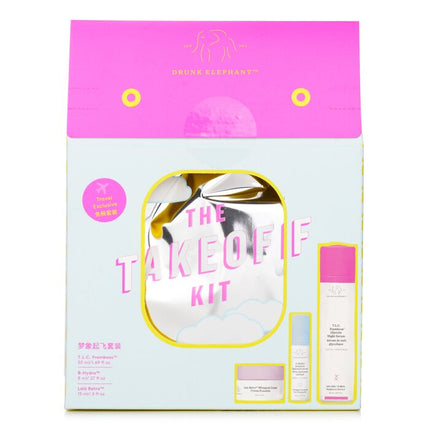 DRUNK ELEPHANT - The TakeOff Kit: T.L.C Framboos Night Serum 50ml+ B-Hydra Serum 8ml+ Lala Retro Whipped Cream 15ml