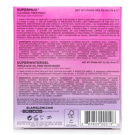 GLAMGLOW - Pore-Clearing & Minimizing Set: Supermud Clearing Treatment 15g + Superwatergel Moisturizer 15ml