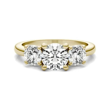 3 CTW AGI Certified Lab Grown Diamond (G-Vs) Three Stone Engagement Ring in of 14K Gold