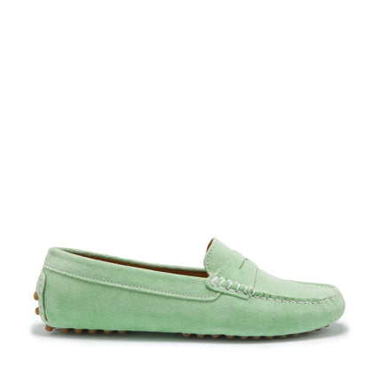 Women's Penny Driving Loafers, Lagoon Green Suede