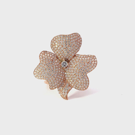 Flower Cocktail Ring Rosegold