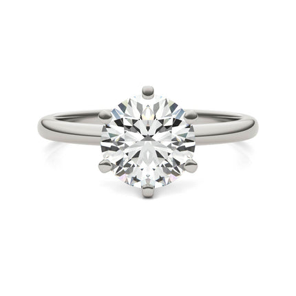 AGI Certified 3 CTW Lab Grown Diamond Solitaire Engagement Ring – G-Vs Clarity, 14K White Gold