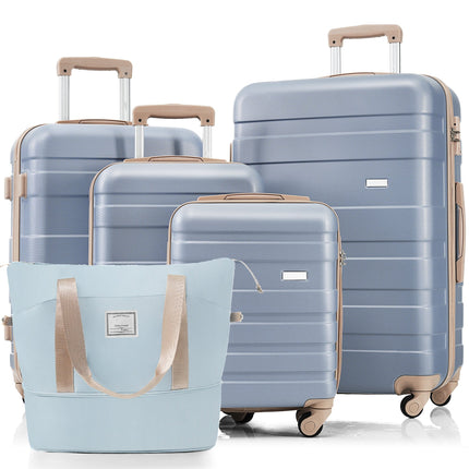 5-Piece Luggage Set With Expandable Travel Bag - Includes 16", 20", 24", 28" Suitcases With 360° Spinner Wheels and Adju