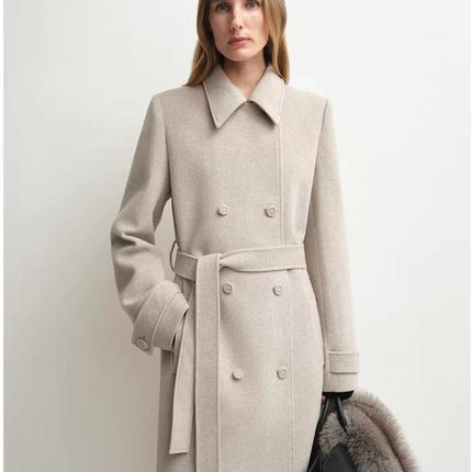 Fireladyfur Women's Alpaca Wool Coat With Detachable Cape "Elegant Silhouette"
