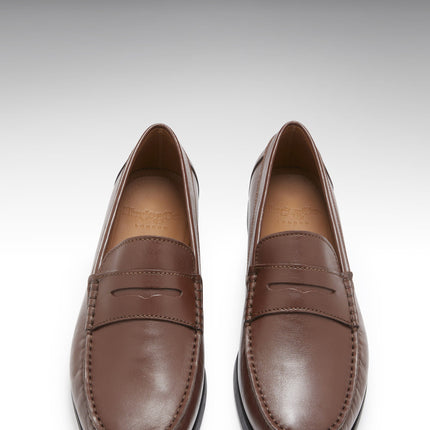 Boat Loafers, Brown Leather