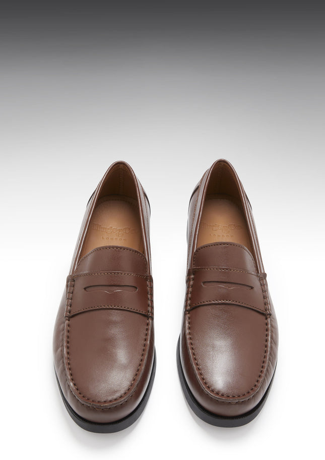 Boat Loafers, Brown Leather