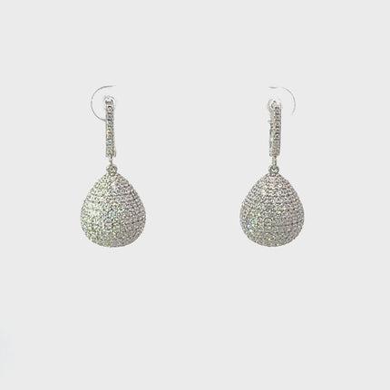 Valerie Pear Drop Gemstone Earrings Silver White Cz