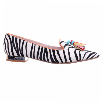 Zebra Print Pointed Toe Ballerina