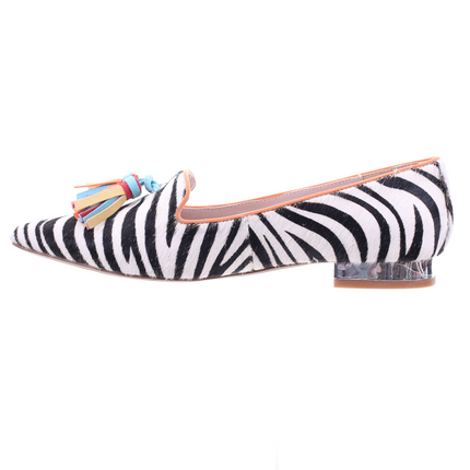 Zebra Print Pointed Toe Ballerina
