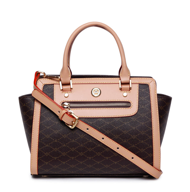 Misty Graceful Glint  Genuine Leather  Handbag  [Made in Italy]