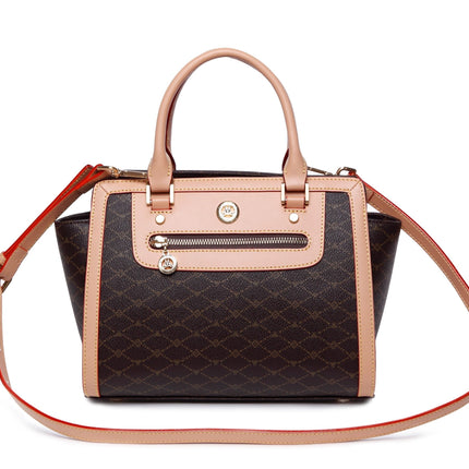 Misty Graceful Glint  Genuine Leather  Handbag  [Made in Italy]