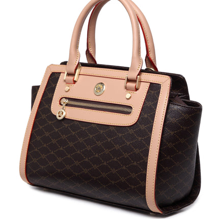 Misty Graceful Glint  Genuine Leather  Handbag  [Made in Italy]
