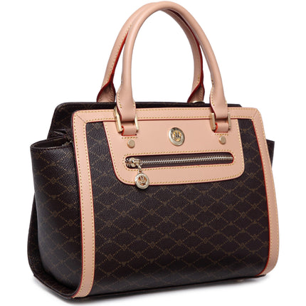 Misty Graceful Glint  Genuine Leather  Handbag  [Made in Italy]