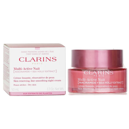 CLARINS - Multi-Active Nuit (Niacinamide + Sea Holly Extract) Skin Renewing Line-Smoothing Night Cream Dry Skin
