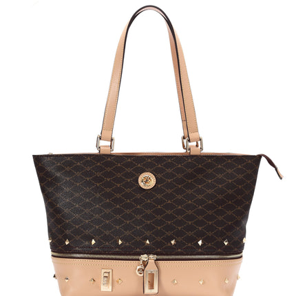 Misty Modern Daisy  Genuine Leather Tote Bag  [Made in Italy]