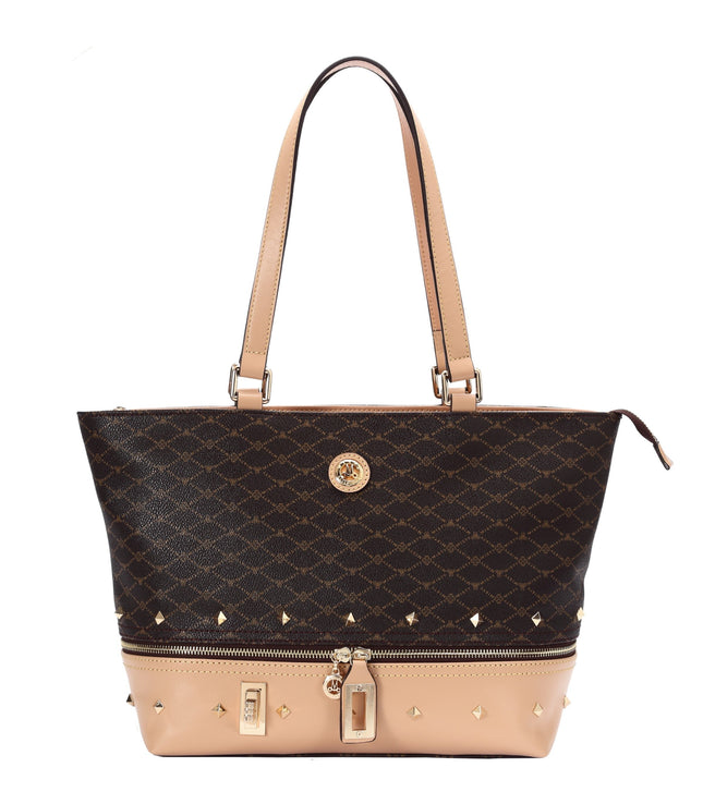 Misty Modern Daisy  Genuine Leather Tote Bag  [Made in Italy]