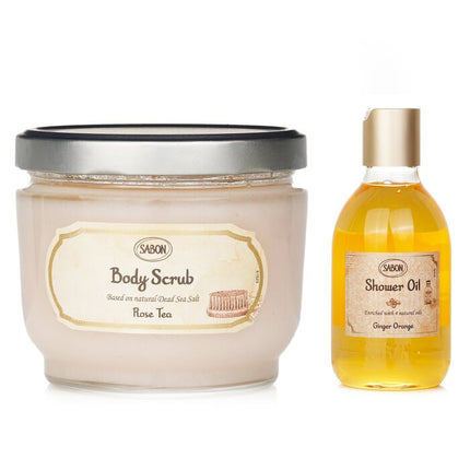 SABON - Body Scrub - Rose Tea & Shower Oil - Ginger Orange