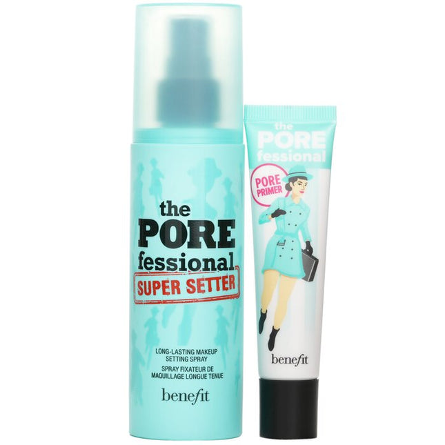 BENEFIT - Prime & Set Pore Pack: The Porefessional Smoothing Face Primer + Super Setter Long Lasting Makeup Setting Spray