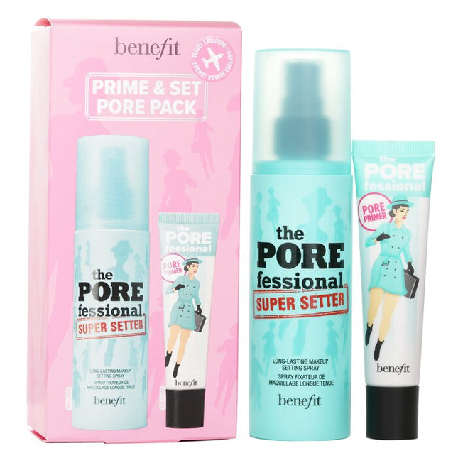 BENEFIT - Prime & Set Pore Pack: The Porefessional Smoothing Face Primer + Super Setter Long Lasting Makeup Setting Spray