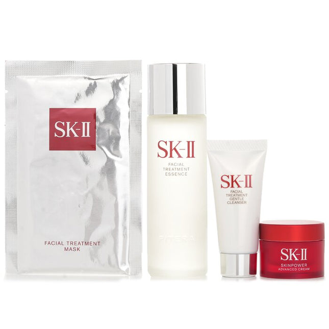 SK II - Best Seller Trial Kit: Facial Treatment Ess. 75ml+Facial Treatment Cleanser 20g+SKINPOWER Advanced Cream 15g+ F.T Mask 1