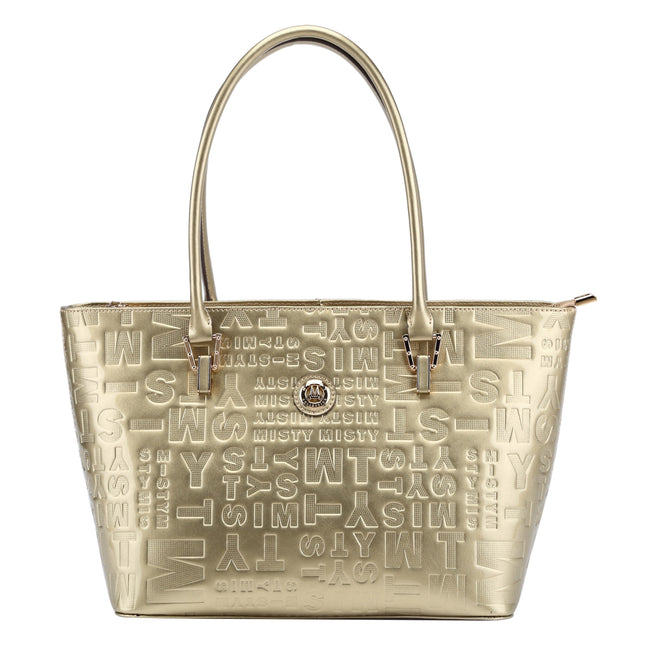 Misty Metallic Shine  Genuine Leather Tote   [Made in Italy]