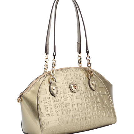 Misty Metallic Shine  Genuine Leather Bag   [Made in Italy]