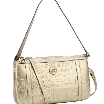 Misty Metallic Shine  Genuine Leather Crossbody   [Made in Italy]