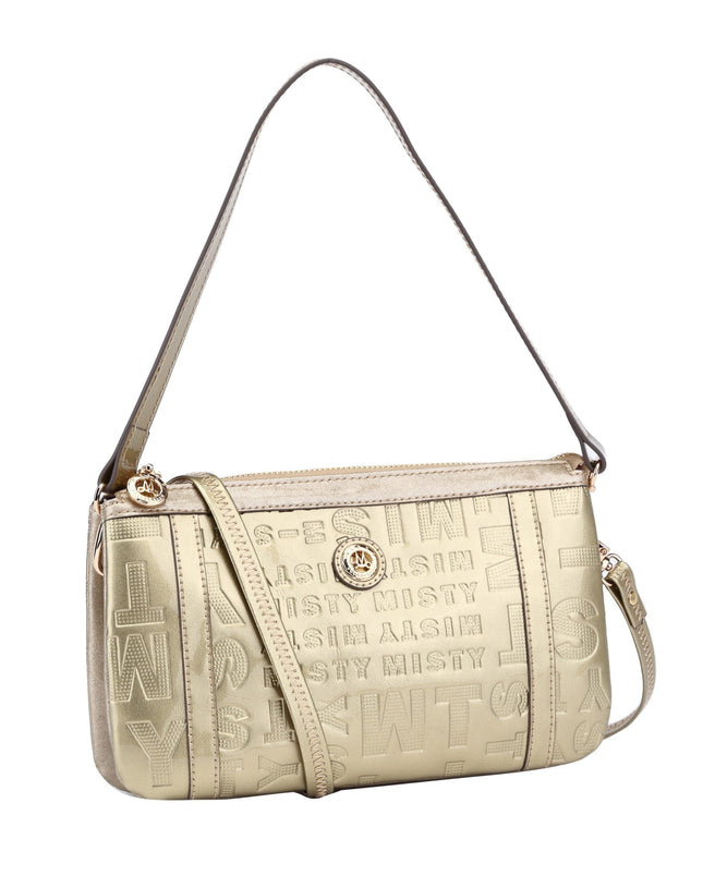 Misty Metallic Shine  Genuine Leather Crossbody   [Made in Italy]