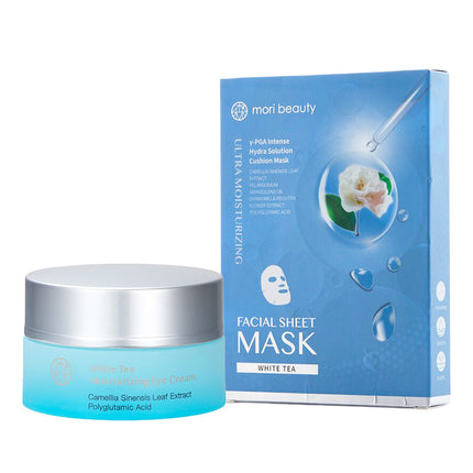 MORI BEAUTY BY NATURAL BEAUTY - 30-Day Complete Skin Stabilizing Set: White Tea Moisturizing Eye Cream 15ml+Hydra Solution Cushi