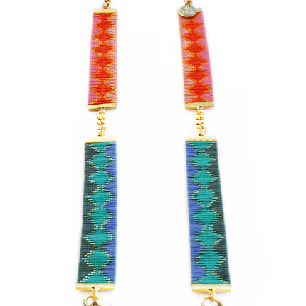Rio Long Beaded Necklace - Coral, Pink and Turquoise