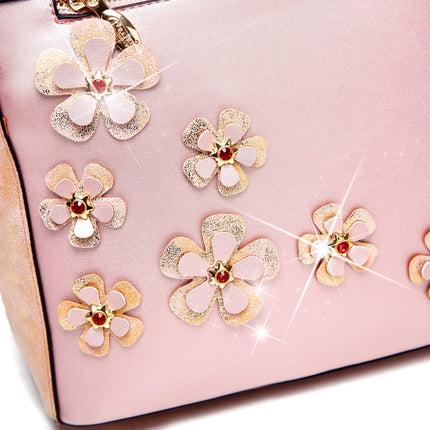 Twinkle Cosmos Floral Fashion Backpack + Wallet Set