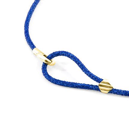Racing Green Blake 9ct Yellow Gold and Stingray Leather Bracelet
