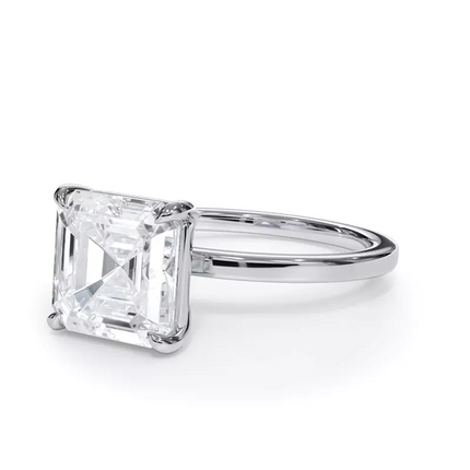 AGI Certified 3 CTW Lab Grown Diamond Solitaire Engagement Ring – G-Vs Clarity, 14K White Gold
