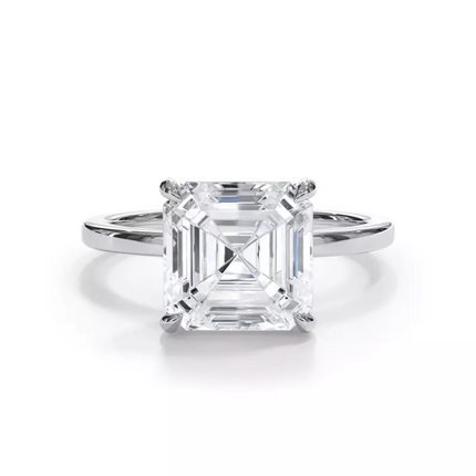 AGI Certified 3 CTW Lab Grown Diamond Solitaire Engagement Ring – G-Vs Clarity, 14K White Gold