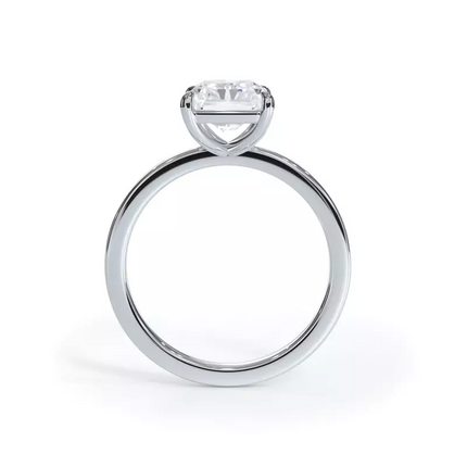 AGI Certified 3 CTW Lab Grown Diamond Solitaire Engagement Ring – G-Vs Clarity, 14K White Gold