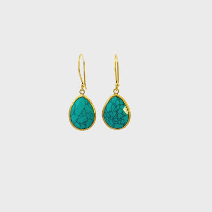 Petite Drop Earrings Arizona Turquoise Gold