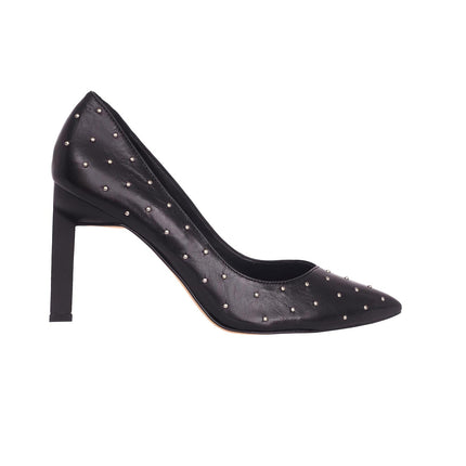 Callisia Brushed Black Leather Pumps – 9.5cm High Heel
