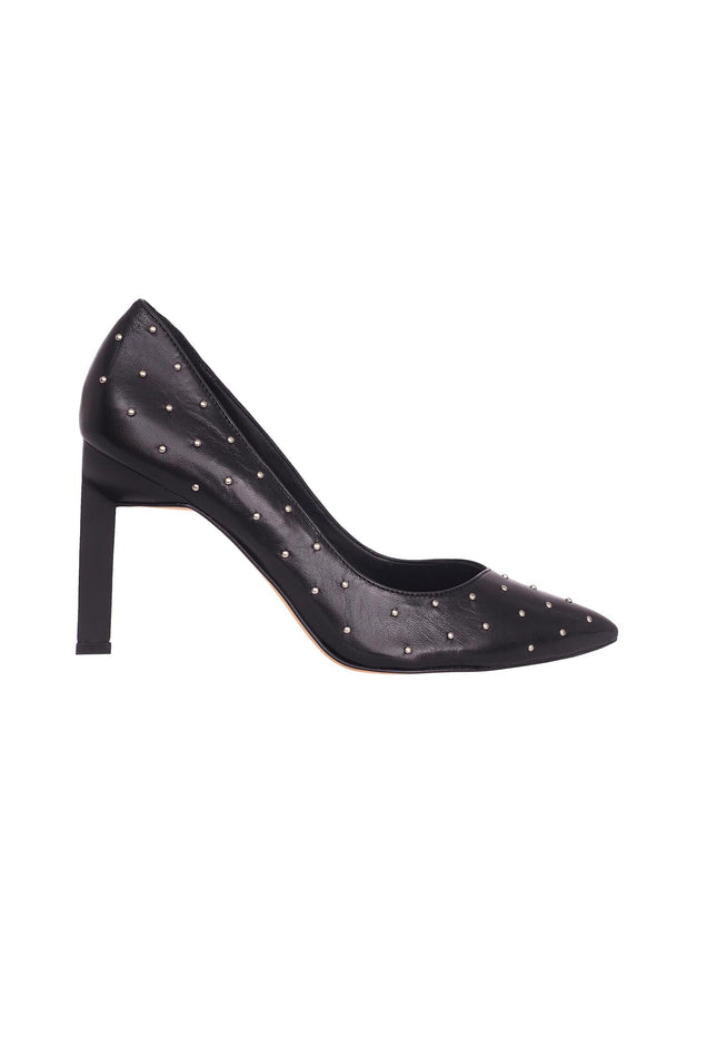 Callisia Brushed Black Leather Pumps – 9.5cm High Heel