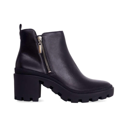 Sophora Goat Leather Ankle Boots – 9cm Round-Toe Block Heel