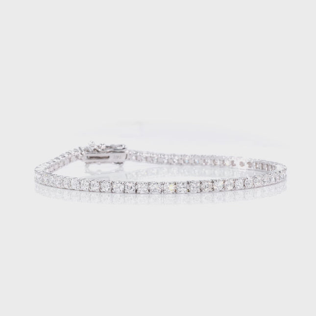 3.00 CTW AGI Certified Lab-Grown Diamond Tennis Bracelet in 14K Yellow or White Gold – G/vs Clarity
