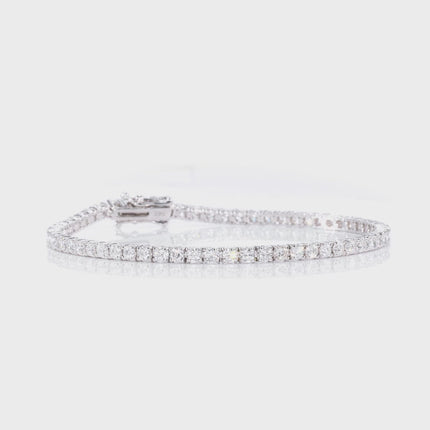 6.00 CTW AGI Certified Lab-Grown Diamond Tennis Bracelet in 14K Yellow or White Gold | G/vs Clarity